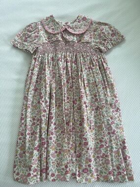 Peggy Green Girls Liberty London Floral Smocked Dress